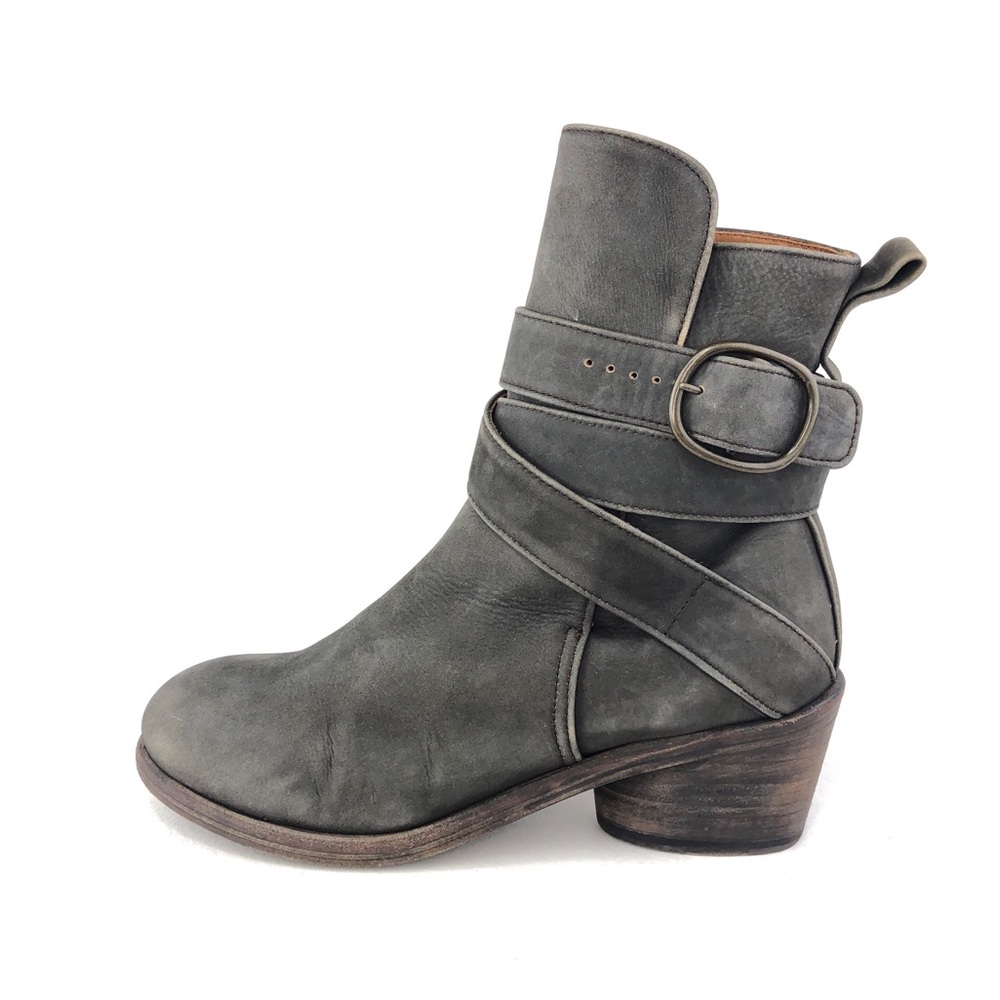 P. Monjo Lexi Tall Gray Leather Mid Calf Boots EUR 37